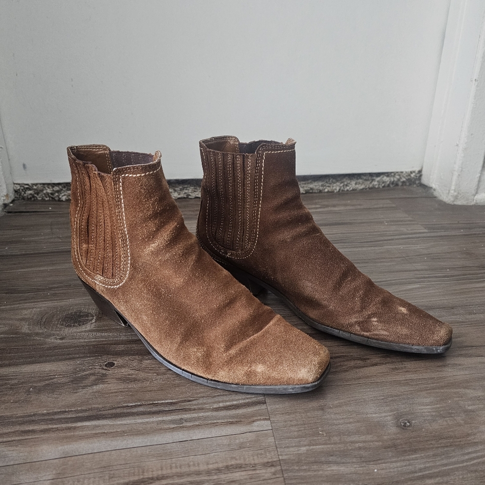 Zara Brown Suede Booties